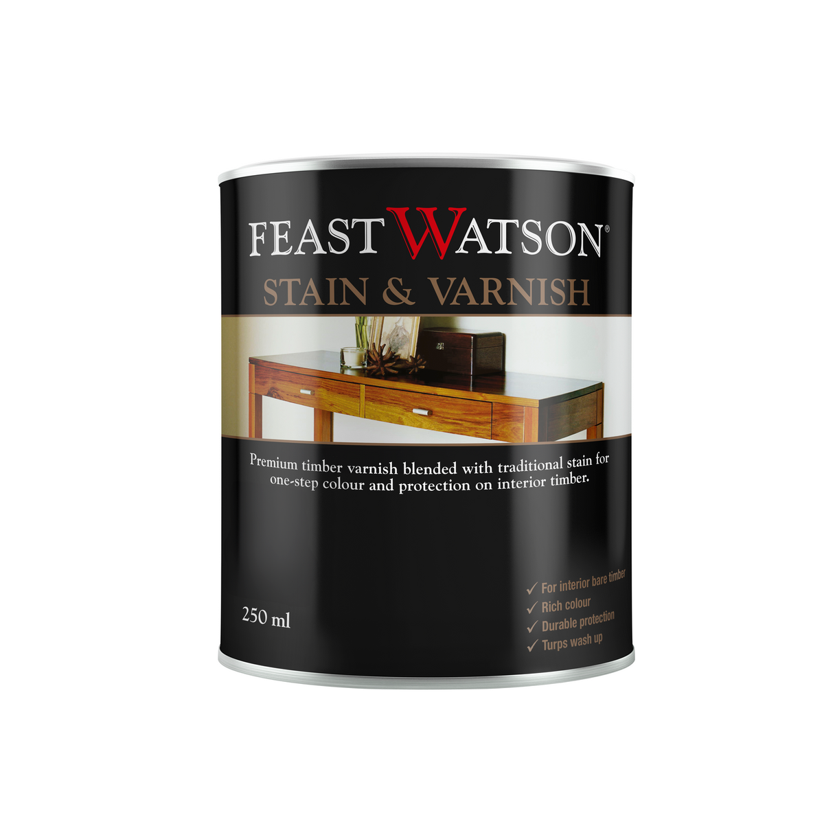 Feast Watson 250ml Rich Jarrah Satin Stain And Varnish - Bunnings New ...