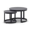 Hugo Outdoor Round Ceramic And Aluminium Coffee Table Set Charcoal