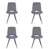 SK Designer Living | Pack of 4 | Sabby Upholstered Dining Chair | Black Legs - Grey Fabric