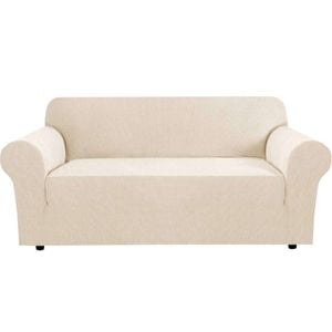 Smarcute 3 Seater High Stretch Jacquqard Textured Sofa Cover Natural
