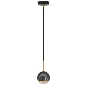 Telbix Oneta Modern Pendant Hanging Lamp Light Metal Acrylic Black Marble Antique Gold Clear