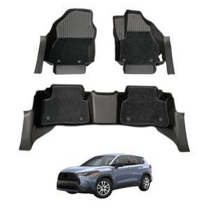 AUSGO Double-Layer Car Floor Mats for Toyota Corolla Cross 2022-Onwards All-Weather Floor Liners