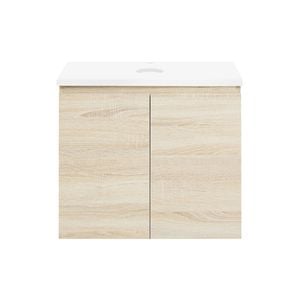 CIBO 600mm Coast Veneer Nordic Wall Hung Bathroom Vanity With Solid Surface Top