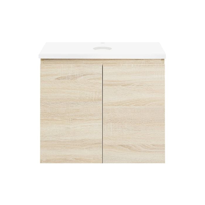 CIBO 600mm Coast Veneer Nordic Wall Hung Bathroom Vanity With Solid Surface Top