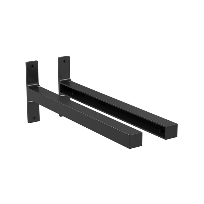 Flexi Storage Decorative Shelving 300mm Black Matte Shelf End Brackets