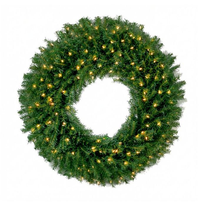 Pre-Lit Christmas Wreath - 24"/61 cm