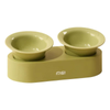 MAKESURE Jingle 2-in-1 Ceramic Pet Bowl Set -Green