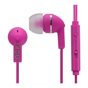 Moki Noise Isolation Earbuds With In-line Mic/control - Pink [acc Hcbmp]