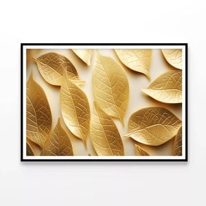 Close-Up of Golden Leaves  Print 100% Australian Made 90x60cm  (Poster)