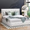 Oikiture Bed Frame Double Size Gas Lift White ENZO
