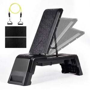 Advwin Multifunctional Aerobic Deck, Exercise Step Platform With Weight Bench, Cord, Adjustable Dumbbell Bench