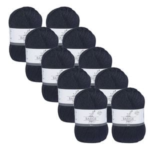10x Malli Black Blend Basic 100g Knitting/crochet Craft Yarn Acrylic/poly