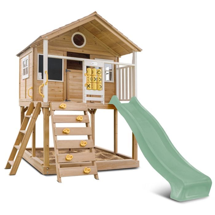 Lifespan Kids Warrigal Cubby House with 2.2m Pastel Green Slide 