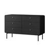 Oikiture 6 Chest of Drawers Tallboy Storage Cabinet Dresser Black