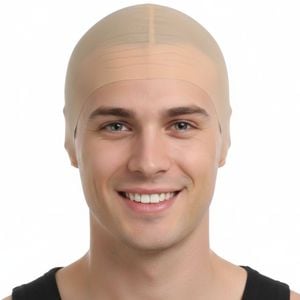 Bald Skinhead Wig Cap Costume Rubber Latex Dress Up Party Head Cover