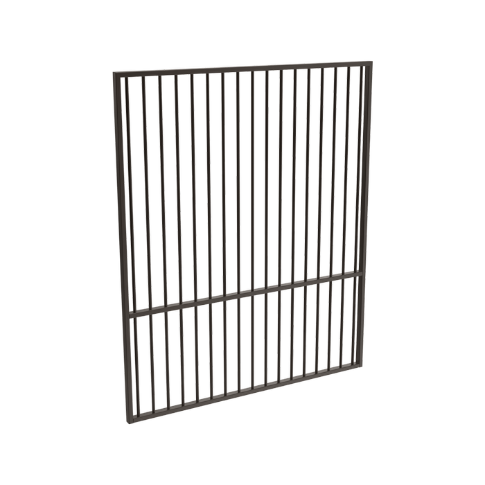 ProtectorAl 1201 - 1500 x 1800mm Black Aluminium Garden Gate Flat Top with Mid Rail