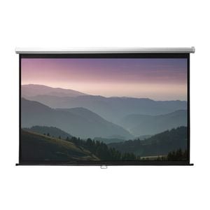 90" Inch Retractable Manual Pull-Down Projector Screen 16:9 Home Theatre