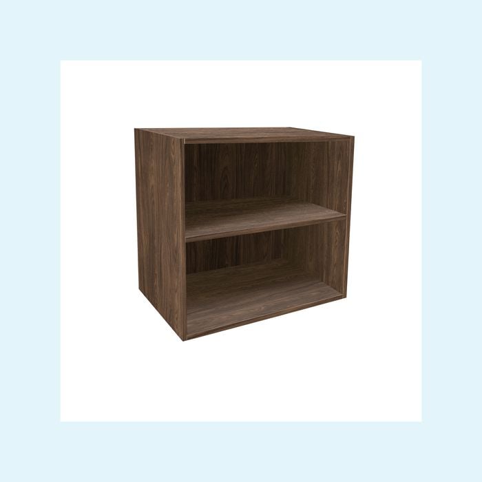 Kaboodle 800-899mm Walnut Customisable Deep Open Med Wall Shelf
