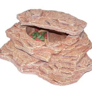 Urs Sandstone Steps W/ Revolving Dish Wide Reptile Accessory