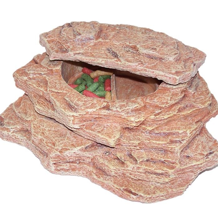Urs Sandstone Steps W/ Revolving Dish Wide Reptile Accessory