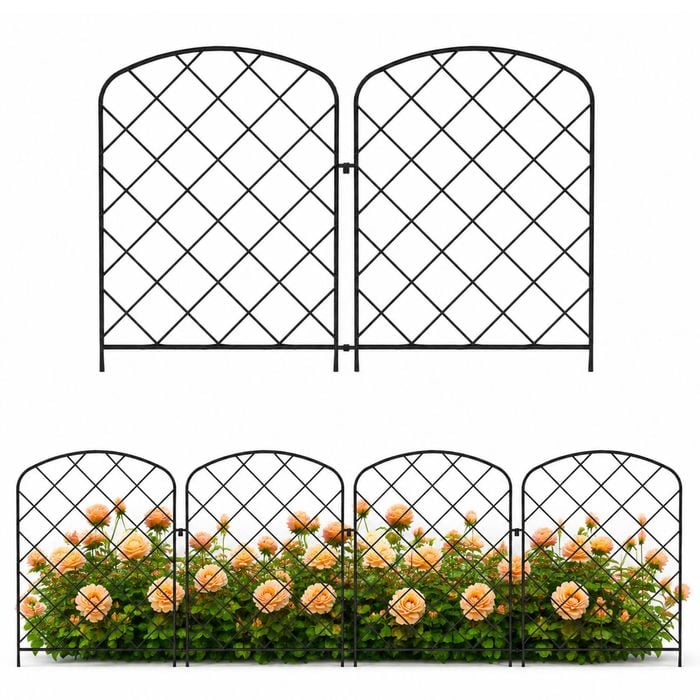 Advwin Garden Fence DIY Decorative Metal Panels Flower Bed Pet Barrier Border