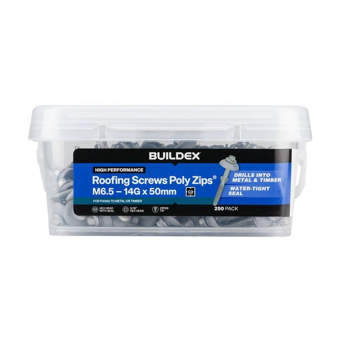 Buildex M6.5 - 14G x 50mm Class 3 PolyZIPS With Seal - 250 Pack