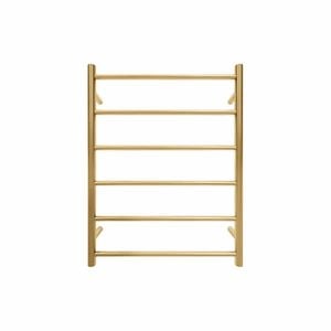 Retro Fit Brushed Gold PVD 6 Bar Non Heated Towel Rail – Round
