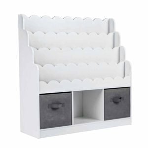 Costway Kid Bookshelf Toy Storage Organizer Drawer Wooden White