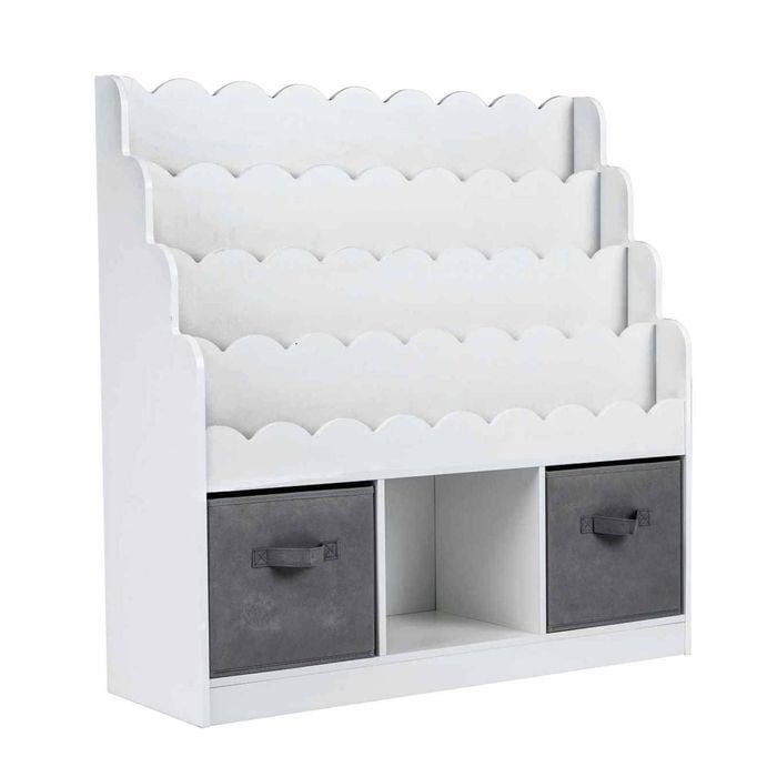 Costway Kid Bookshelf Toy Storage Organizer Drawer Wooden White