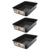 3x Paws & Claws 41.5cm Portable Cat/Kitten/Pet Litter Tray Durable/Non Toxic BLK