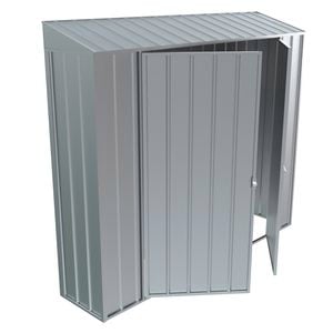 Build-a-Shed 0.4 x 2.3 x 2.0m Zinc Skillion Double Hinged Door Garden Locker - Zinc