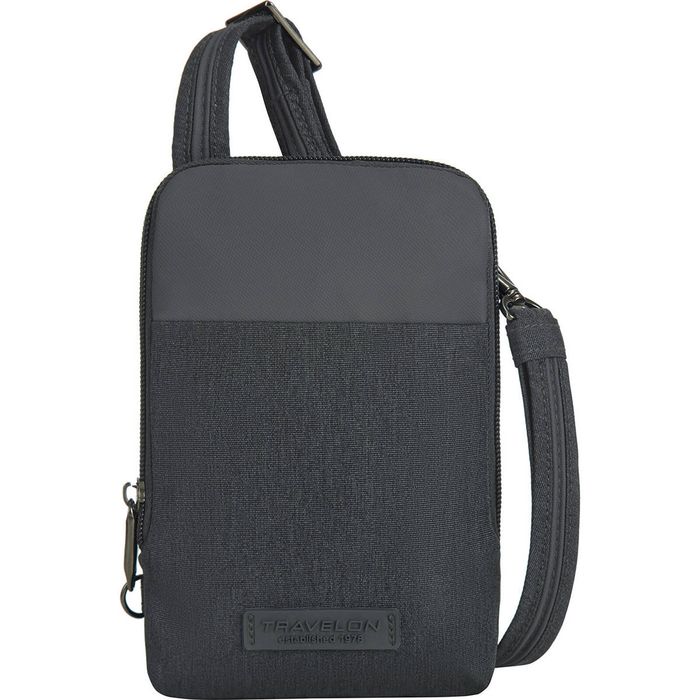 Travelon Metro Anti-Theft Stadium Mini Crossbody Bag in Gray Heather