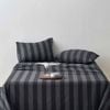 Black Stripe 100% Cotton Bedding Sheet Set - King Size