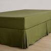 Dreamaker Superfine Washed Microfibre Pleated Valance Olive Single Bed