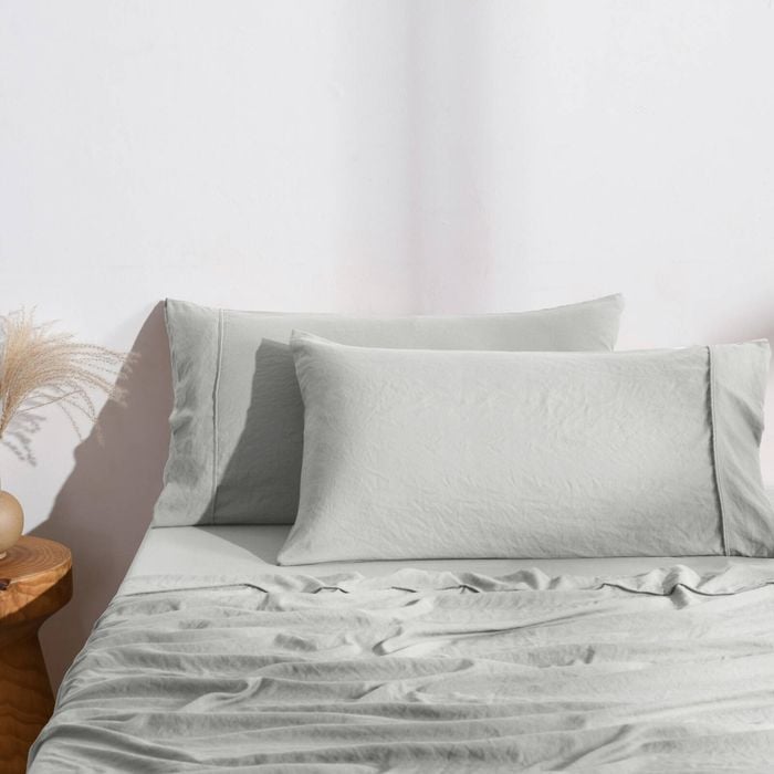 Dreamaker Superfine Washed Microfibre King Pillowcase Twin Pack Dove Grey
