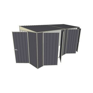 Build-a-Shed 1.5 x 4.5 x 2.0m Skillion Double Plus Double Hinged Side Doors Shed - Grey