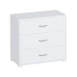 Practa White 3 Drawer Chest Of Drawers Unit - White