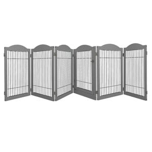 Pawz 6-Panel Indoor/Outdoor Pet Playpen with Door Grey