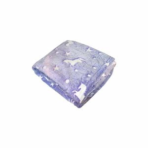 Grey Unicorn Glow In The Dark Throw Blanket 125x152 Cm