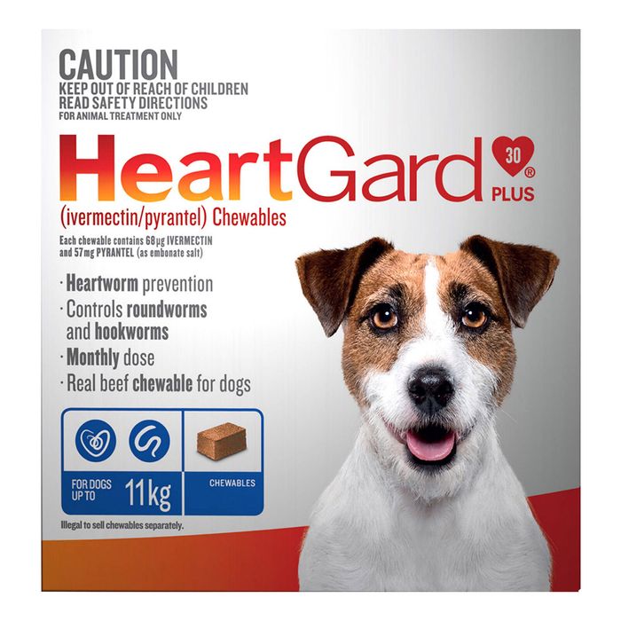Heartgard Plus Chewables For Small Dogs Up To 11kg (blue) 12 Chews