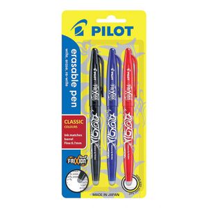 Pilot Frixion Pen Medium 1.0mm 3pk (Classic Colours)
