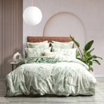 Renee Taylor Bentley Cotton Jacquard King Quilt Cover Set Sage Green