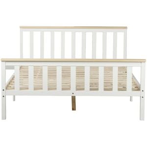 Glebe Pine Wood Queen Bed Frame - White
