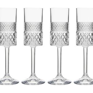 4pc Maxwell & Williams Speakeasy Art Deco Flute Shaped Glasses Set - 190 ml