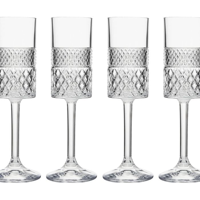 4pc Maxwell & Williams Speakeasy Art Deco Flute Shaped Glasses Set - 190 ml