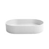Attica 600 x 350mm White Concrete Fluted Oval Basin