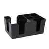 Olympia Kristallon Plastic Bar Caddy 6 Compartment Black 105x240x150mm Barware Organizer