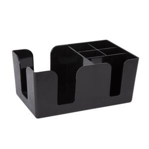 Olympia Kristallon Plastic Bar Caddy 6 Compartment Black 105x240x150mm Barware Organizer