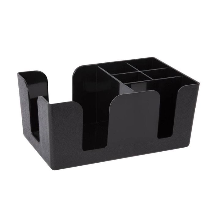 Olympia Kristallon Plastic Bar Caddy 6 Compartment Black 105x240x150mm Barware Organizer