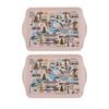 2x 2pc Ashdene Land Down Under Sydney Melamine Scatter Tray Peach 21x14.2cm